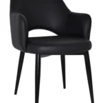Albury metal black vinyl black arm chair