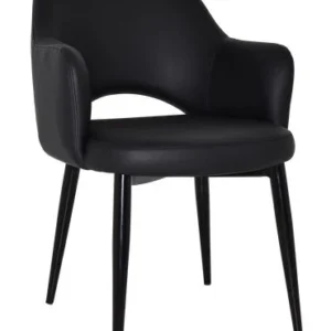 Albury metal black vinyl black arm chair